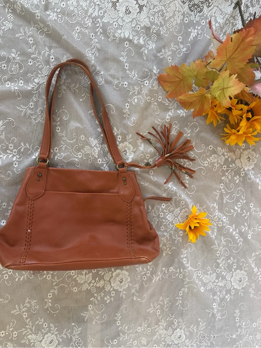 Cognac Leather Handbag